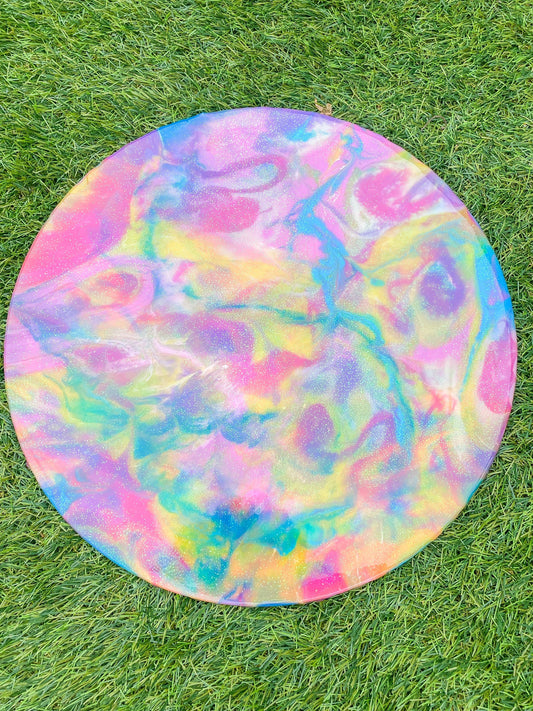 Summer of Love Themed Play Base, Neon, Rainbow, Glitter, Sensory Play Messy Toy Imaginative Small World
