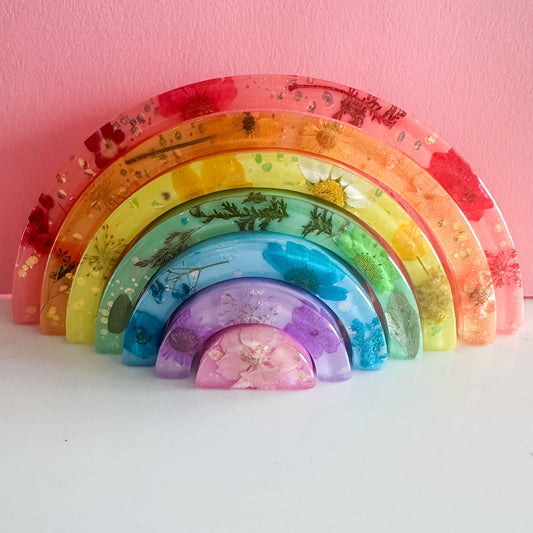 Floral Resin Pastel Rainbow Stacker