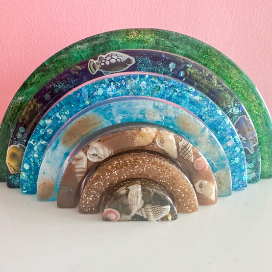 Summer Beach Theme Resin Rainbow Stacker