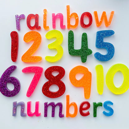 Child Friendly Rainbow Resin Numbers 1-10 XL and Regular Size